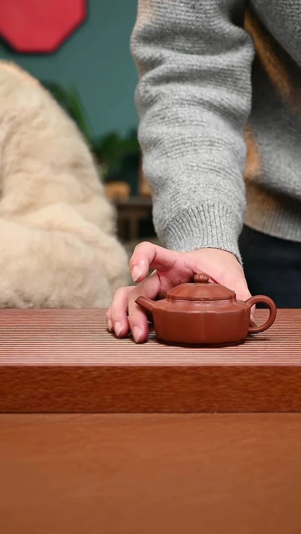 茶壶紫砂紫砂壶朱泥筋纹213