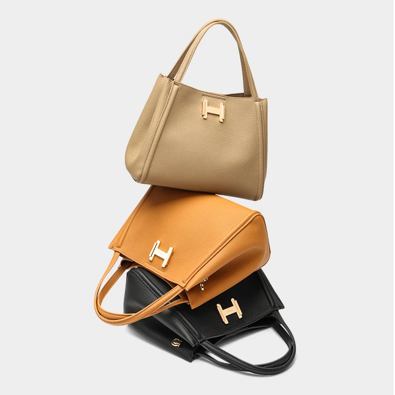 HONGU/红谷头层牛皮斜挎包时尚百搭简约潮流真皮黑色黑色真皮单肩