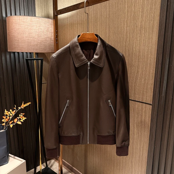 【经典老钱 身份象征】2025秋冬新款男士翻领真皮皮夹克绵羊皮皮衣