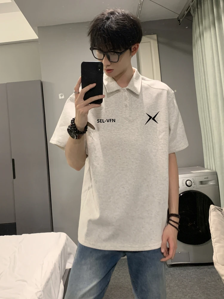 新款polo衫高级港风韩版宽松透气半袖潮流爆款休闲ins男款短袖t恤
