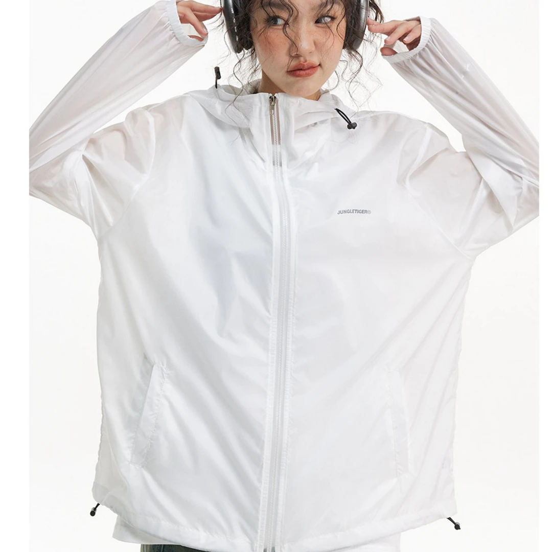 丛林老虎夏季时尚潮流男女皮肤衣简约字母速干透气薄款外套防晒服