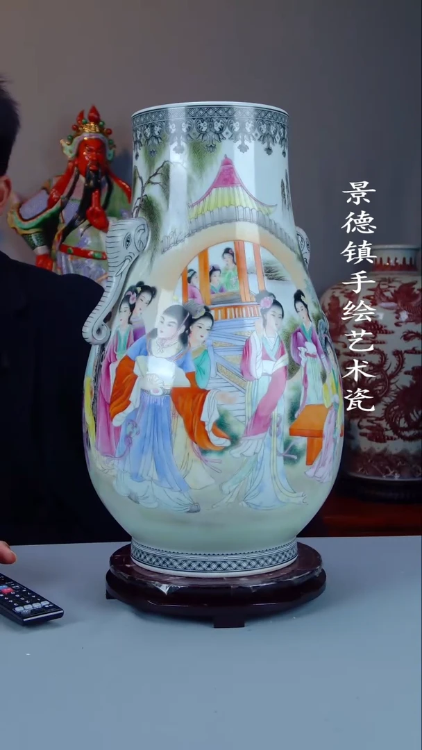 瓶陶景德镇手工手绘陶瓷摆件47