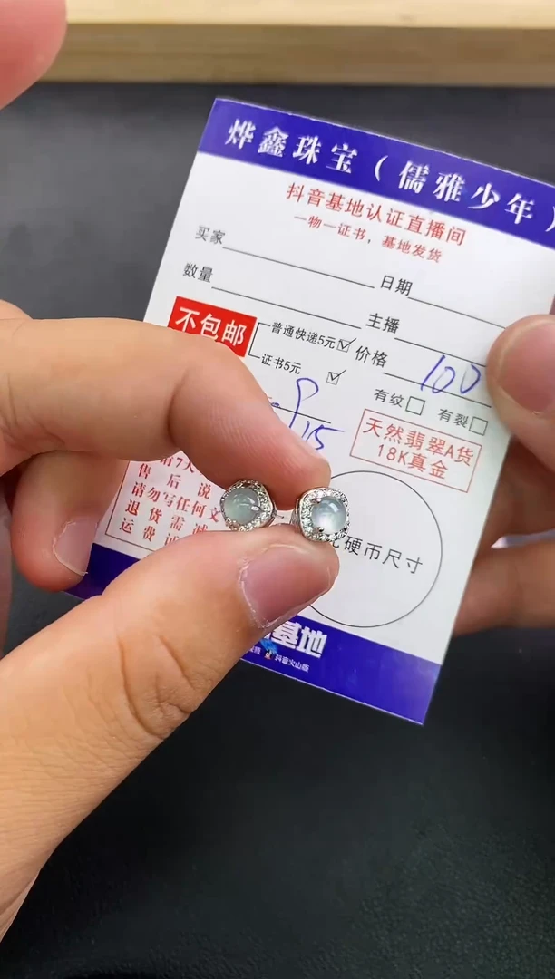 颈饰银S925镶嵌翡翠天然翡翠耳饰A货