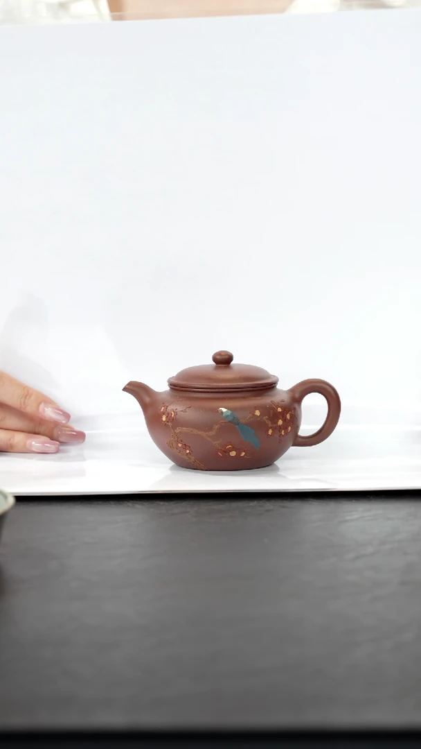茶壶紫砂优****货全手厚德载物壶 泥绘