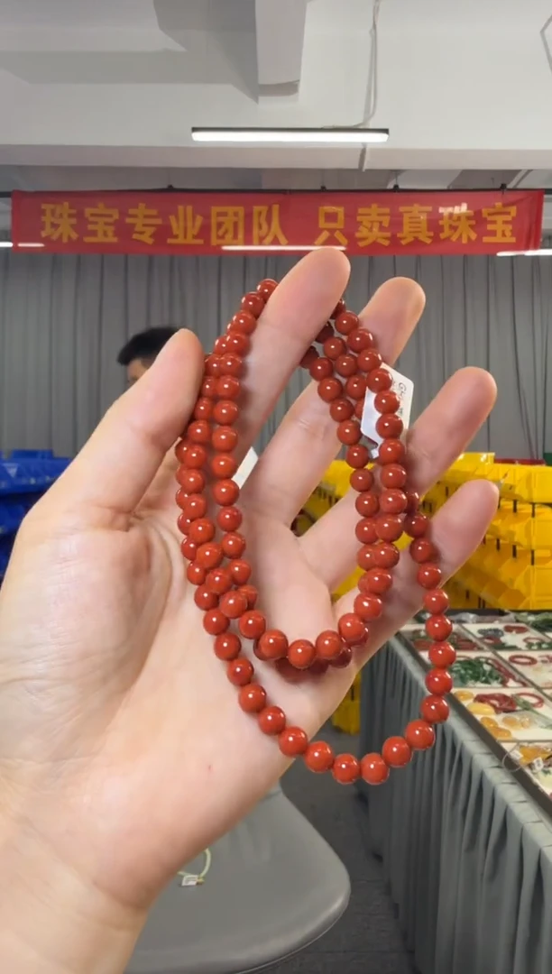 未镶嵌手串南红玛瑙南红圆珠多圈6-7mm
