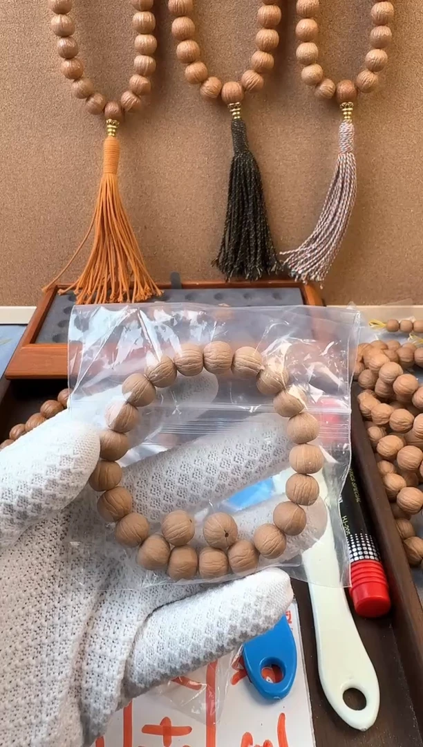文玩核桃手串胖子猴头【原皮原色三维同尺南瓜手串11+】送刷子