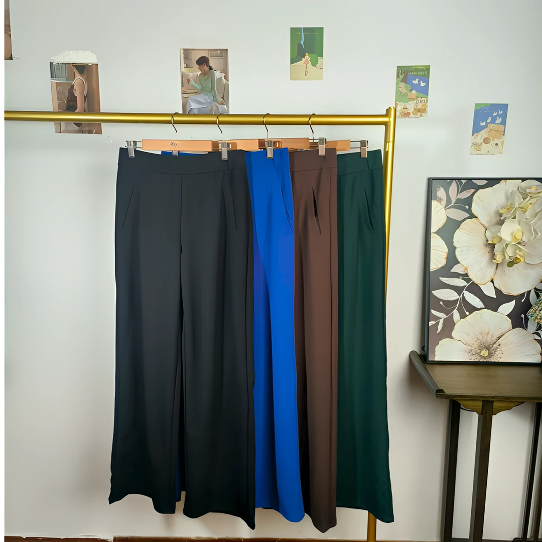 外贸大码女裤休闲阔腿裤夏季宽松高弹力垂感产长裤0109