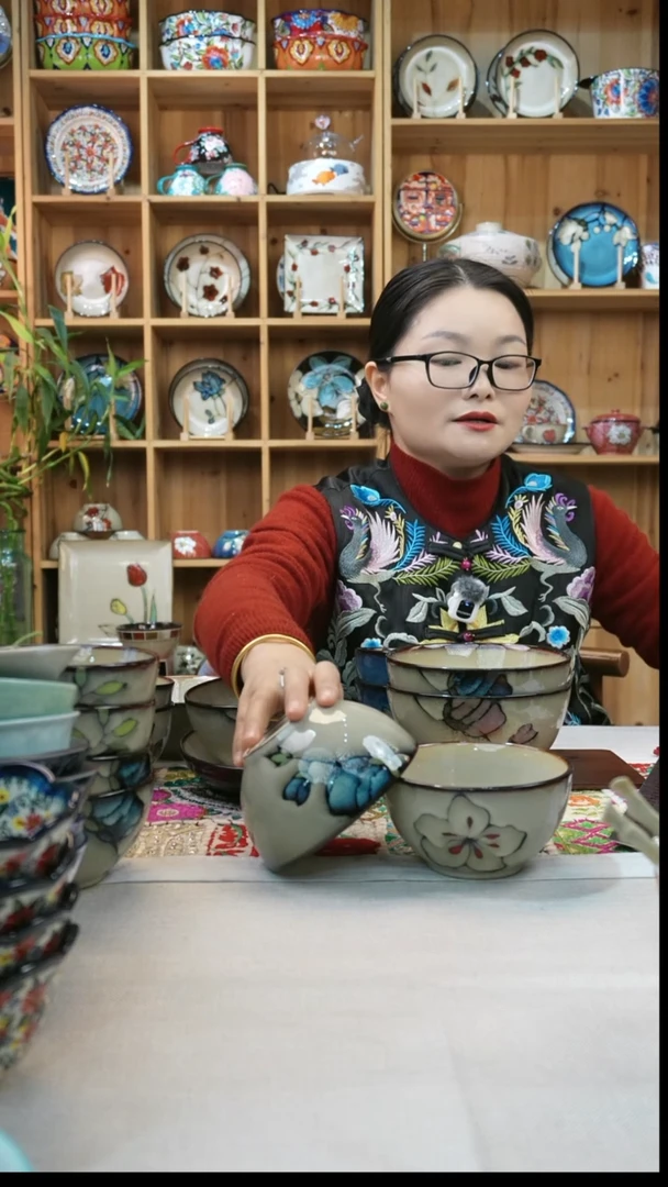 瓷片小可陶瓷高温瓷2只米饭碗