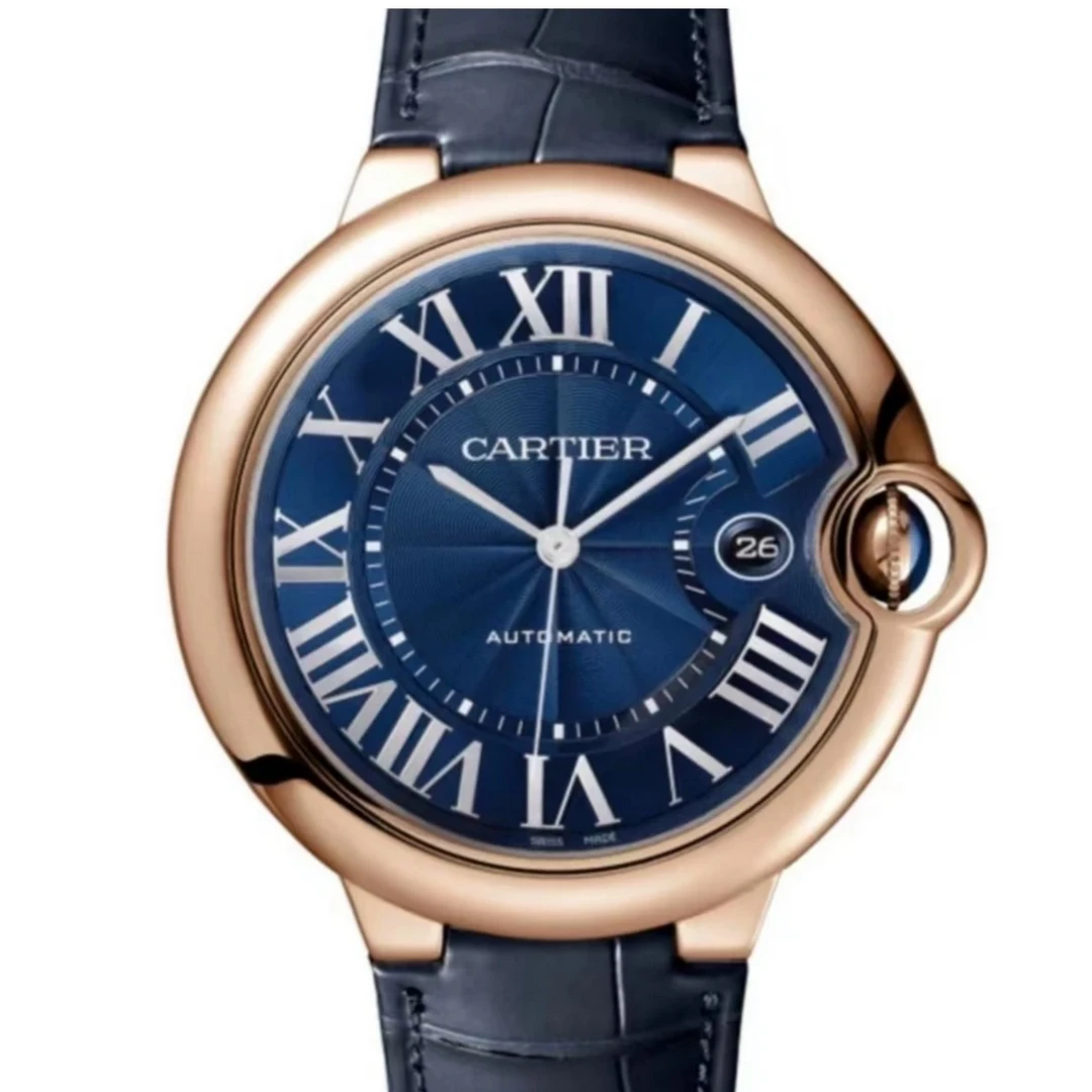 99新 Cartier/卡地亚 蓝气球WGBB0036 42玫瑰金 蓝盘机械 男 22年