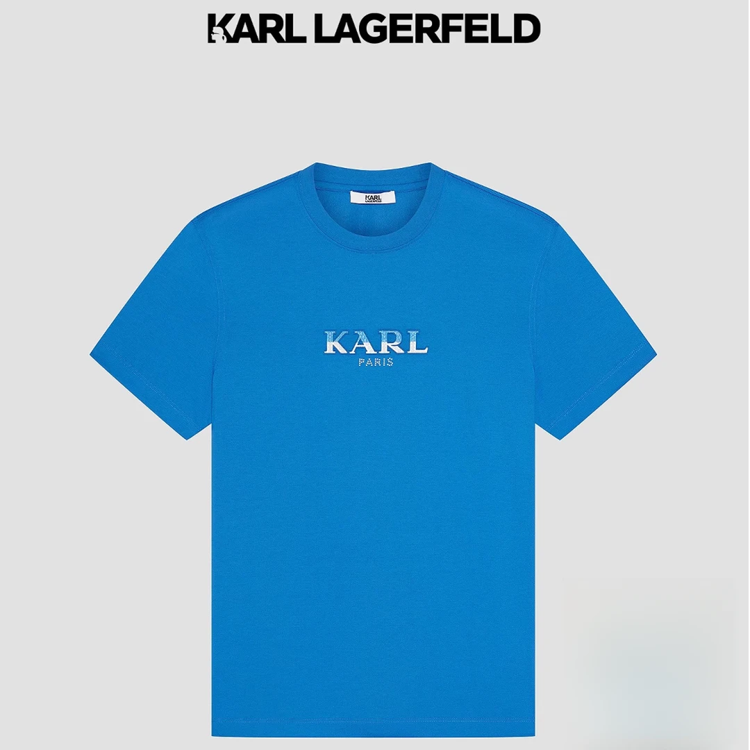 KARL LAGERFELD/卡尔拉格斐莫代尔棉圆领短袖T恤 1K1E30602100