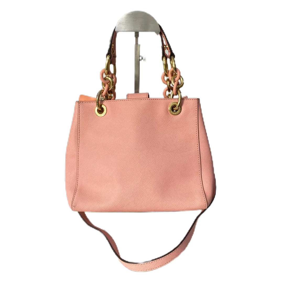 95新 MICHAEL KORS/迈克高仕 粉色全皮单肩手提斜挎包 Y-6024-A