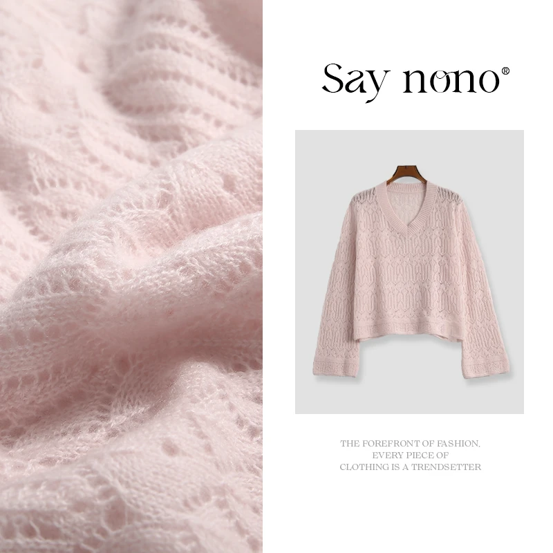 懒猫nono│Saynono 羊绒镂空针织衫/SYC1107
