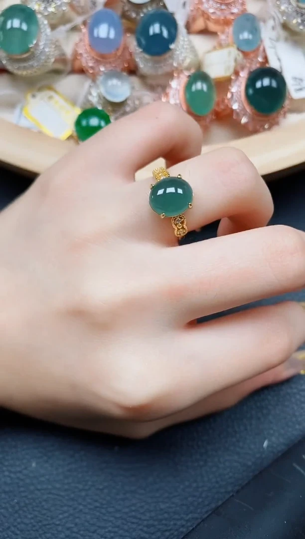 【闪购商品】翡翠戒指银S925镶嵌翡翠