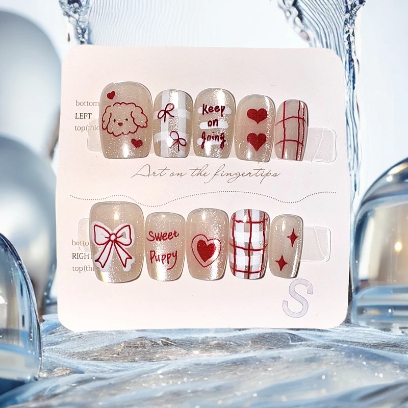 【甜心宝贝】可爱小众纯手工新款显白穿戴甲猫眼