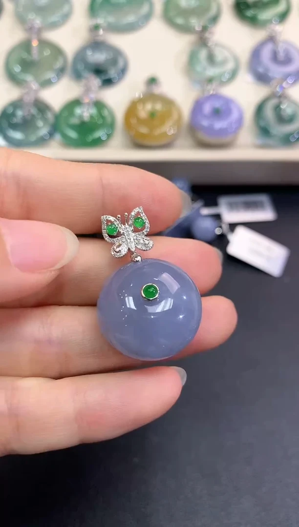 【闪购商品】翡翠颈饰18K金镶嵌B32  多样性一件发货紫货有色差