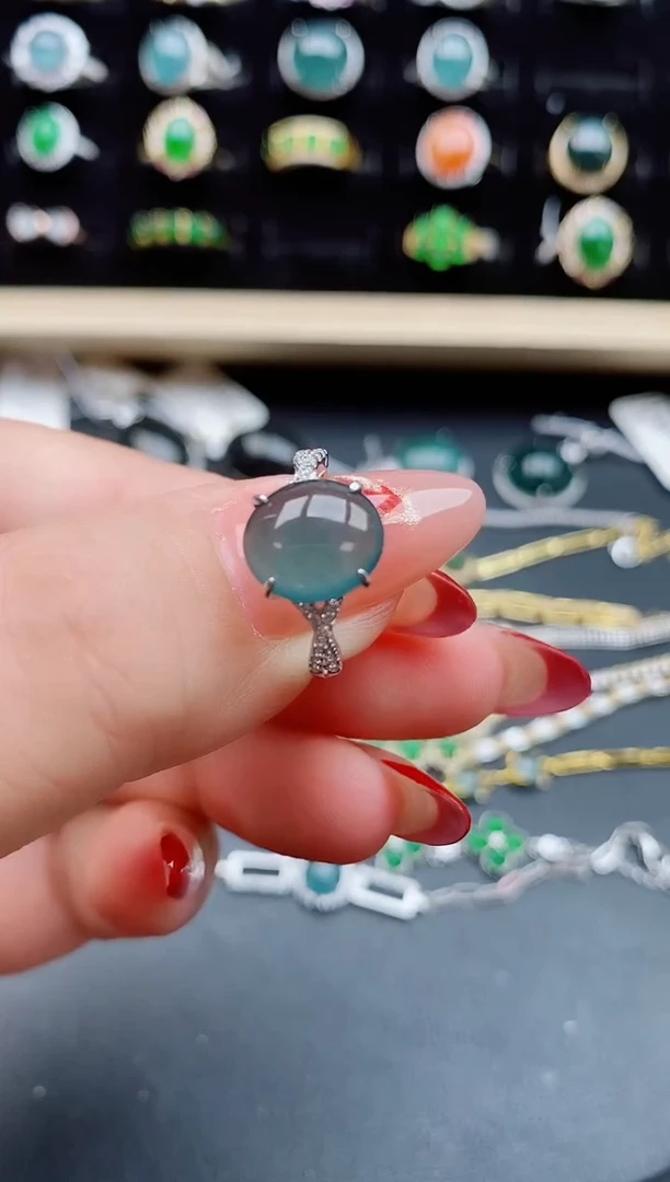 【闪购商品】翡翠戒指银S925镶嵌1211