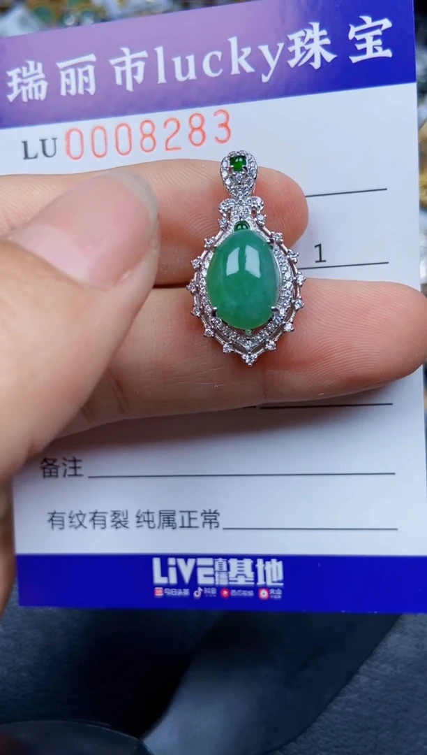【闪购商品】翡翠颈饰银S925镶嵌8283