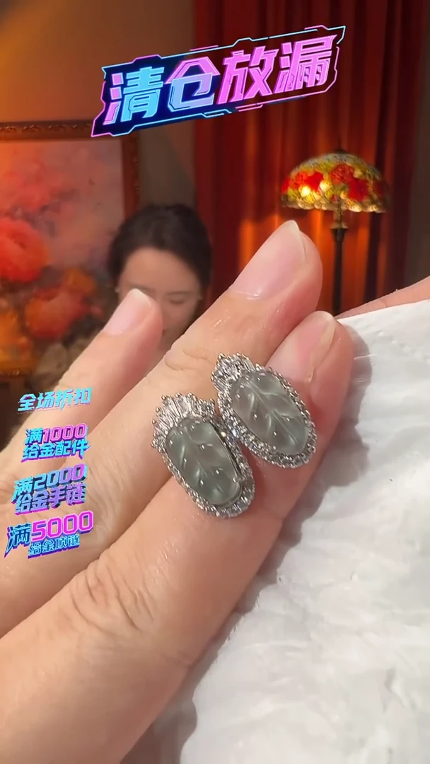 银S925镶嵌翡翠耳饰ZK23111103
