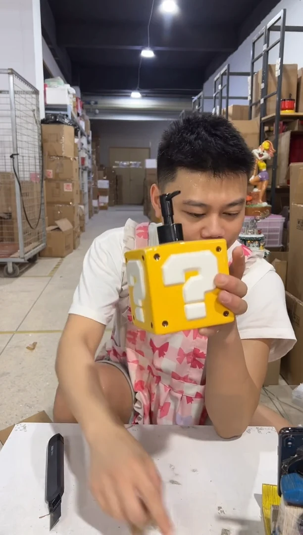 瓷片陶瓷问号按压瓶
