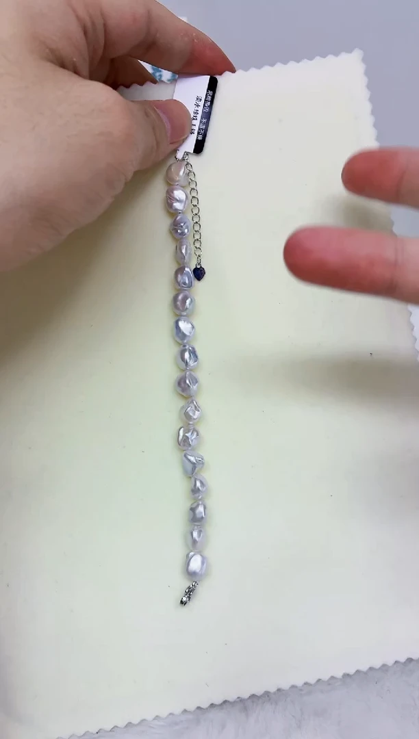 未镶嵌DA淡水珍珠keshi手链 y806