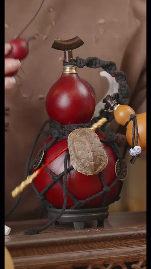 【闪购商品】376号精品天然大漆工艺防渗内胆酒葫芦~