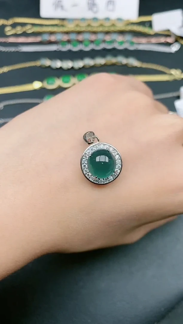 翡翠戒指银S925镶嵌11111