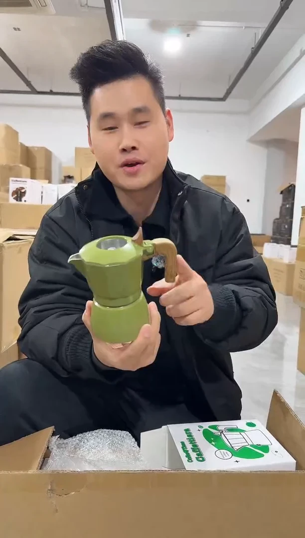 P款绿色双阀2杯陶瓷内胆