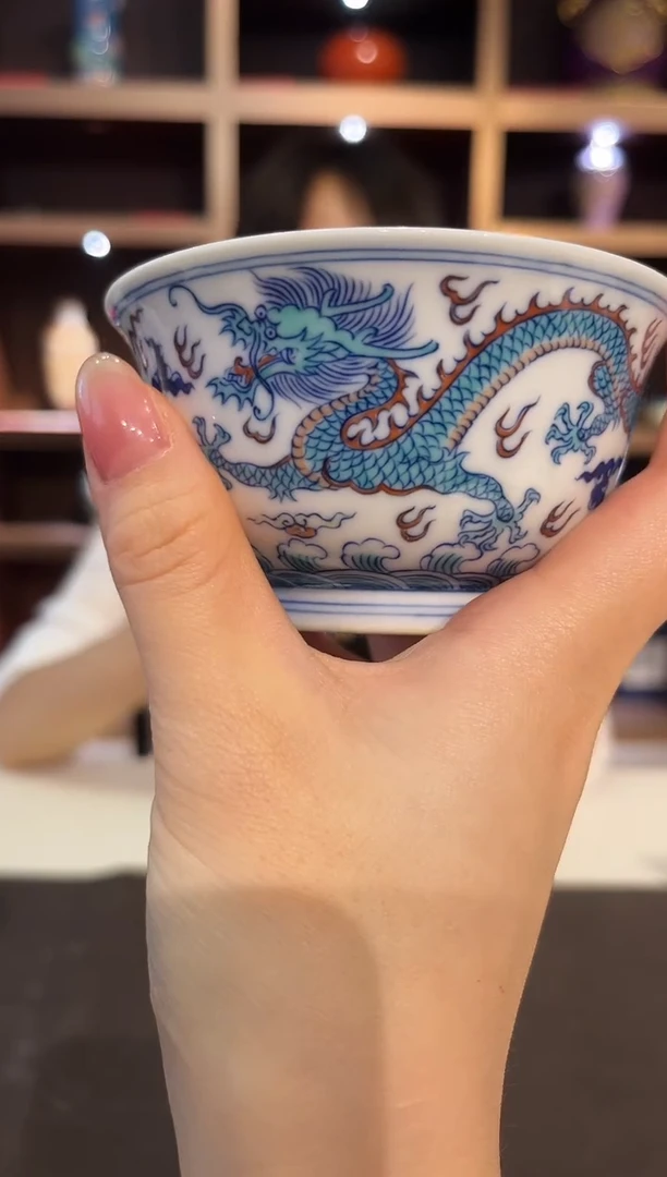 摆件E564涂杏花景德镇陶瓷