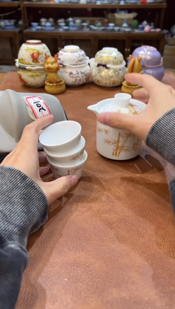 真的很便宜会开片的旅行茶具