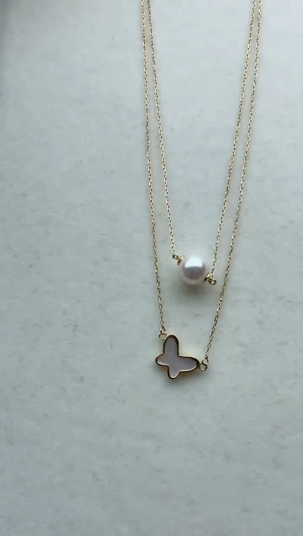 银S925镶嵌海水珍珠套链50