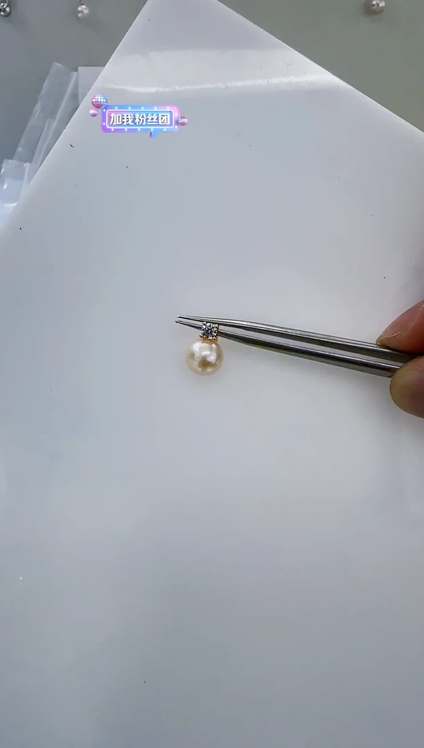 银S925镶嵌海水珍珠DA海水羽皇金吊坠9 y504