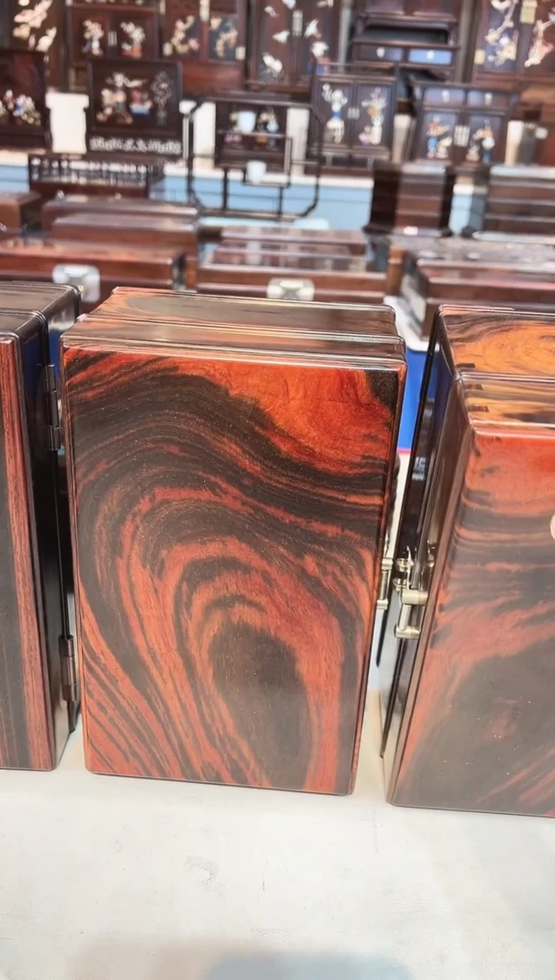 红酸枝木类家具老挝大红酸枝  一对首饰盒