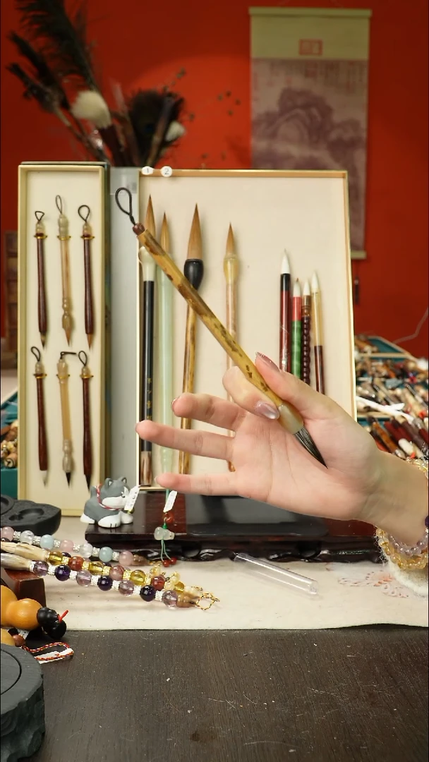 65号孤品高货毛笔链接 清水试笔 蘸墨不退