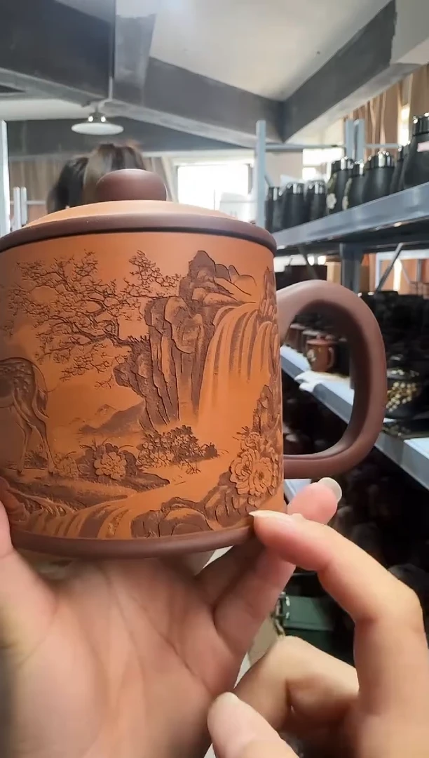 【闪购商品】紫砂盖杯紫砂盖杯粉浆一路有你