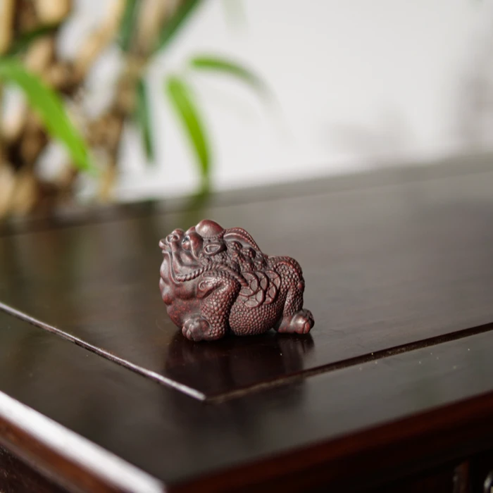 宜兴紫砂三足金蟾摆件8081