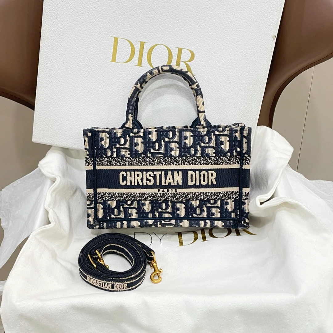 95新 DIOR/迪奥 97新老花托特mini tote刺绣手提包