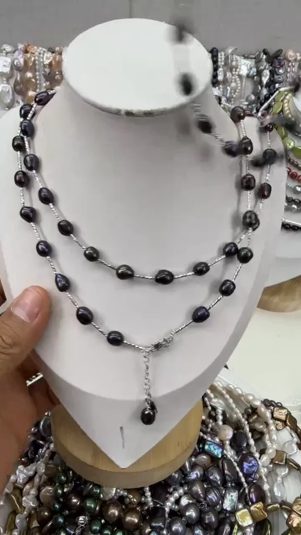 颈饰银S925镶嵌淡水珍珠1