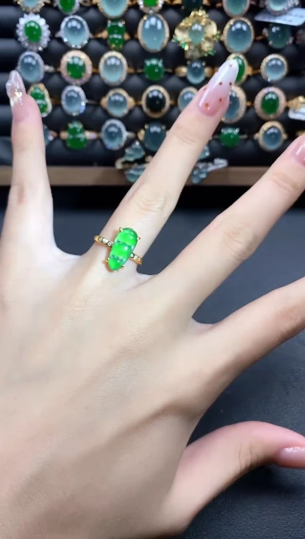 银S925镶嵌戒指翡翠51151