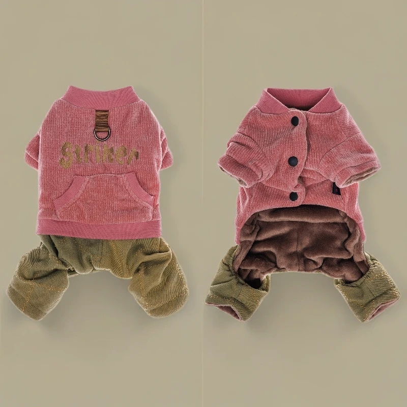 金冠宝贝2025新品狗狗灯芯绒秋冬款时尚四脚衣泰迪比熊雪纳瑞博美