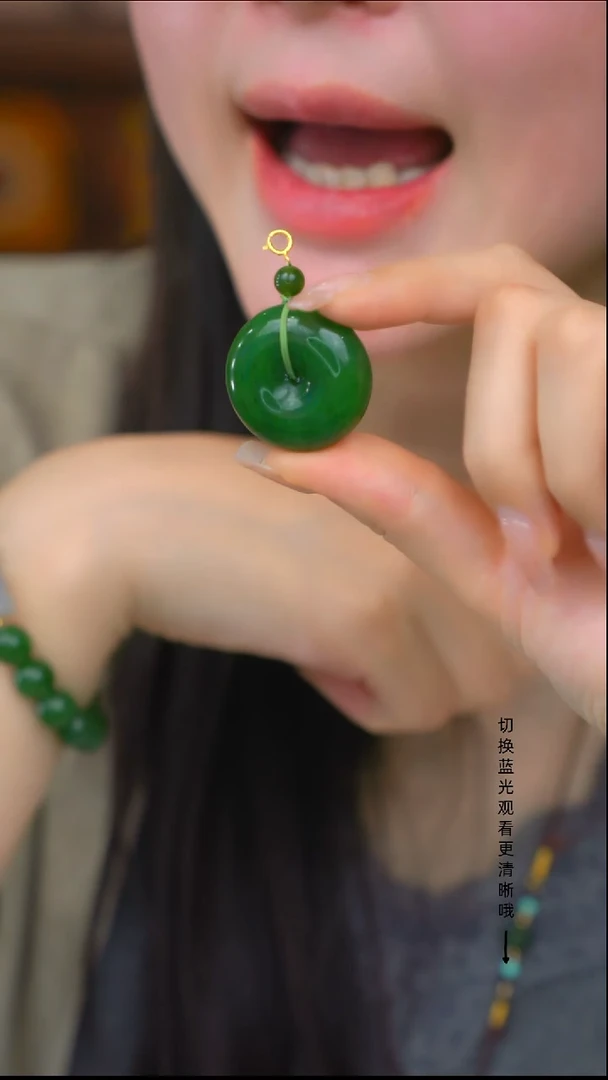 吊坠(不含链)银S925镶嵌和田玉aa