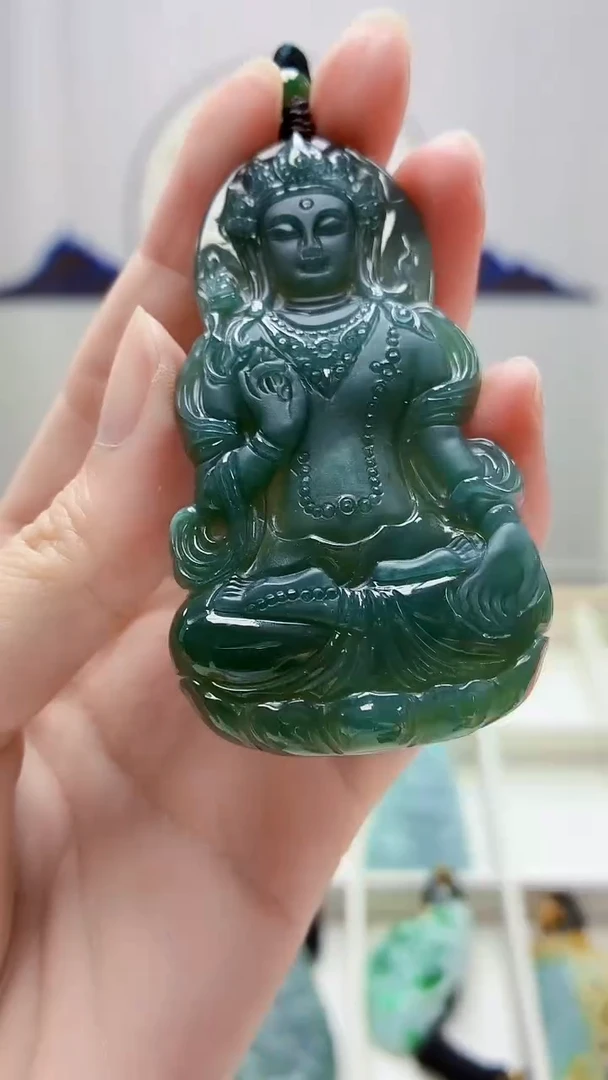 未镶嵌定制翡翠5060zm-毛货挂件人物80