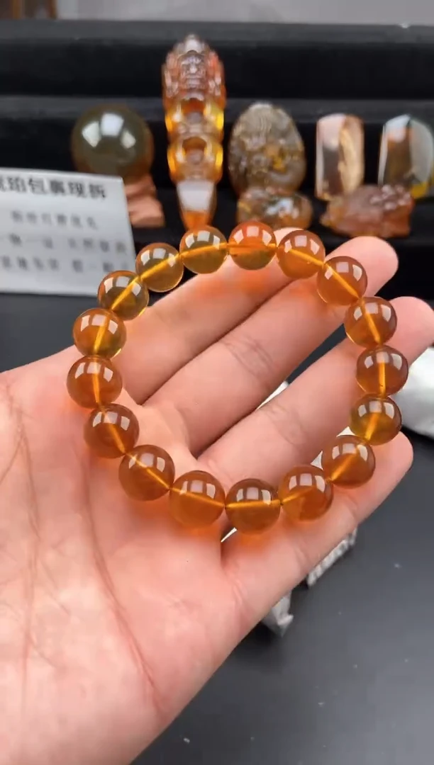 【闪购商品】琥珀手链未镶嵌浅金棕手串