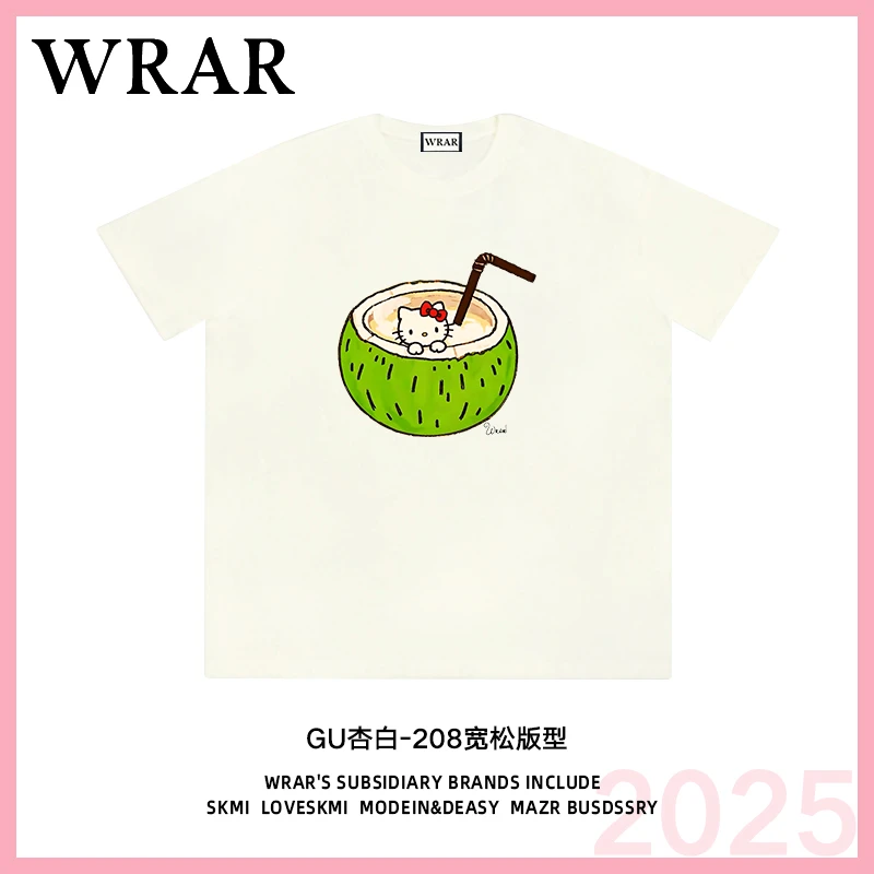 【椰汁KT】新品潮流夏季透气宽松T恤休闲情侣春夏个性印花