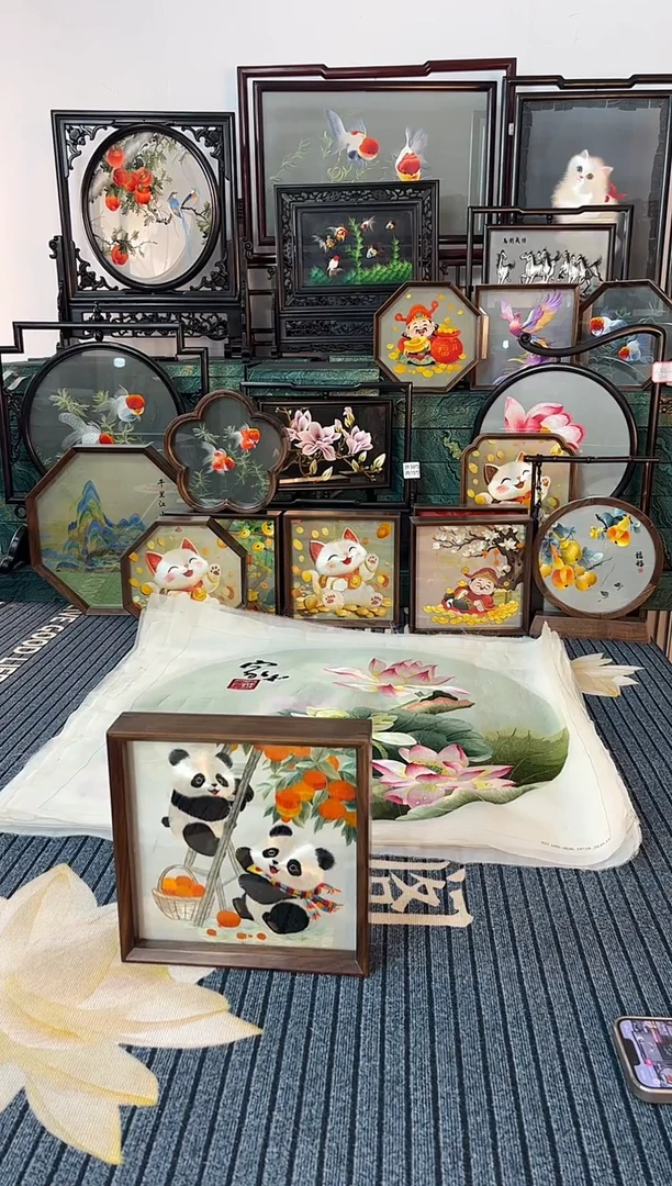 织绣纯手工刺绣摆件