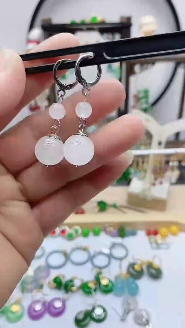 银S925镶嵌耳饰玛瑙/玉髓01