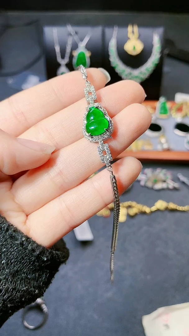 【闪购商品】翡翠手链银S925镶嵌手链