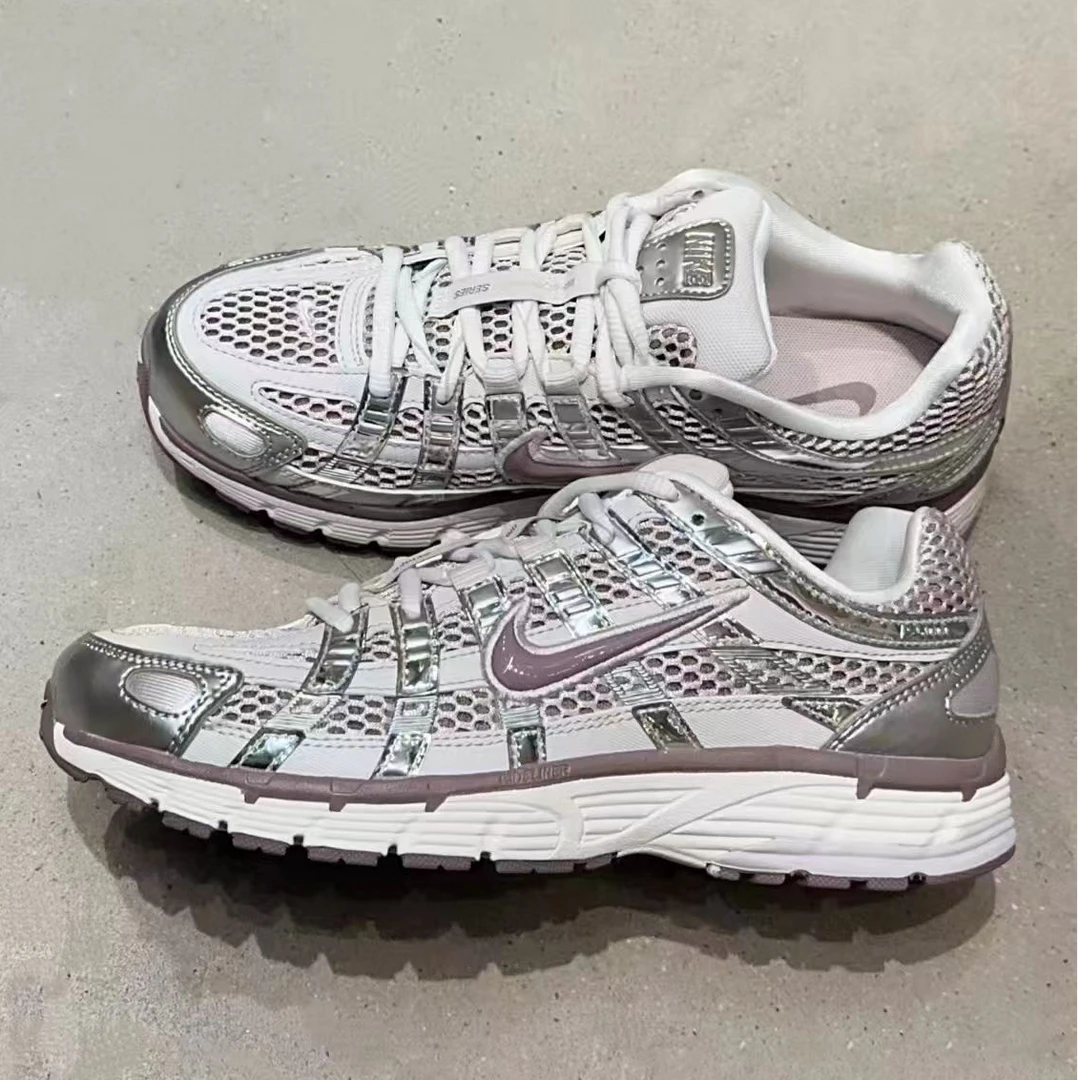 NIKE耐克 P-6000 女款银白色休闲舒适耐磨复古运动跑步鞋官方正品