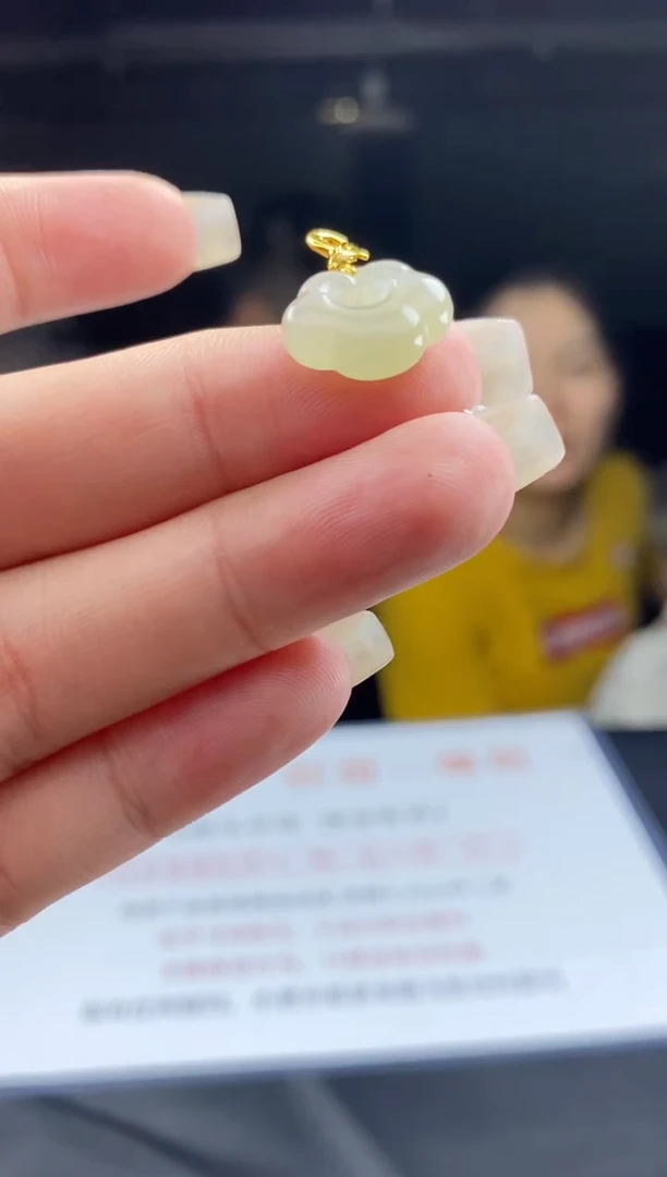 和田玉银S925镶嵌吊坠(不含链)多样性-吊坠-D9870