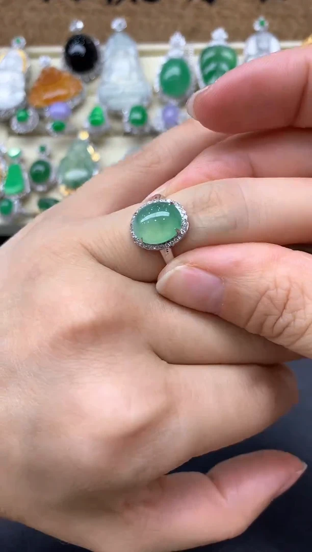 【闪购商品】翡翠戒指18K金镶嵌296-中国好珍宝