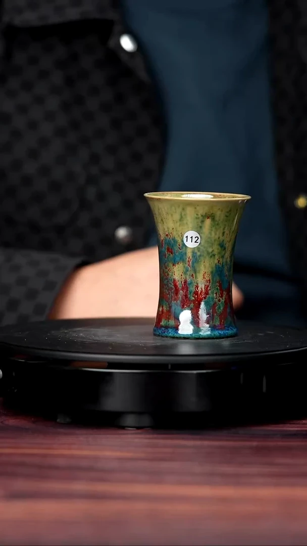 壶钧瓷112#李盼龙一级品原矿钧瓷束腰杯